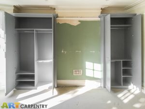 Two alcove fitted wardrobes