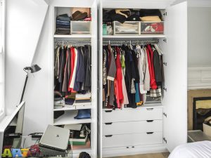 Sloping Wall and Mirrored Doors Wardrobe