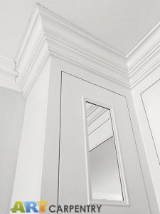L-shape wardrobe with mirrored doors