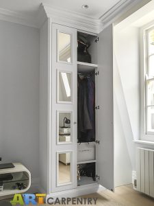 A gorgeous wardrobe with mirrored doors