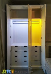 Shaker style doors Wardrobe with LED lighting