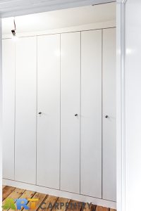 Laundry wardrobe with bi-folding doors. Includes space for laundry, washing machine, dryer, boiler and ect.
