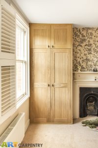 Oak veneered MDF fitted wardrobes